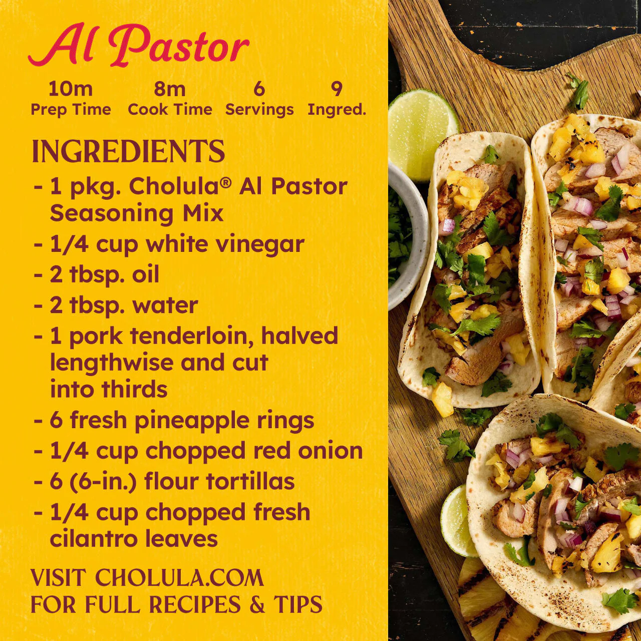 Cholula® Al Pastor Seasoning Mix, 1.0 oz (6-Pack) - Image 7