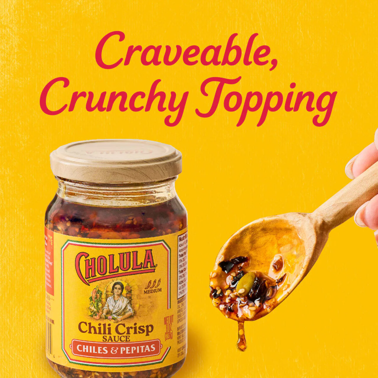 Cholula® Chiles & Pepitas Chili Crisp Sauce, 8 oz - Image 4
