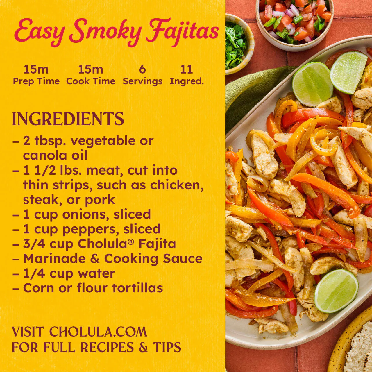 Cholula® Fajita Cooking & Simmer Sauce, 12 fl oz - Image 7