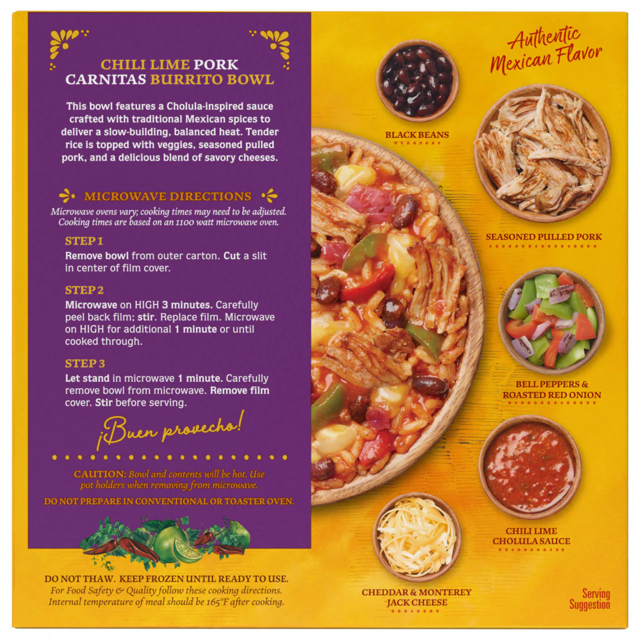 Cholula® Chili Lime Carnitas Frozen Burrito Bowl, 8.5 oz - Image 8