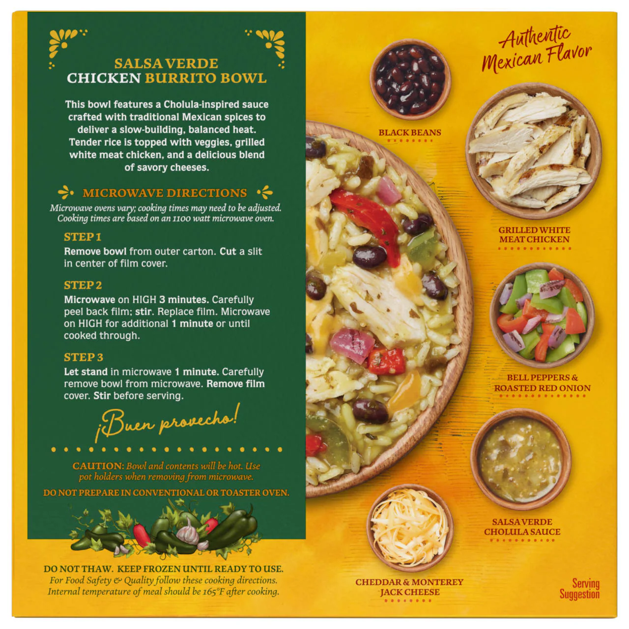 Cholula® Salsa Verde Chicken Frozen Burrito Bowl, 9 oz - Image 8