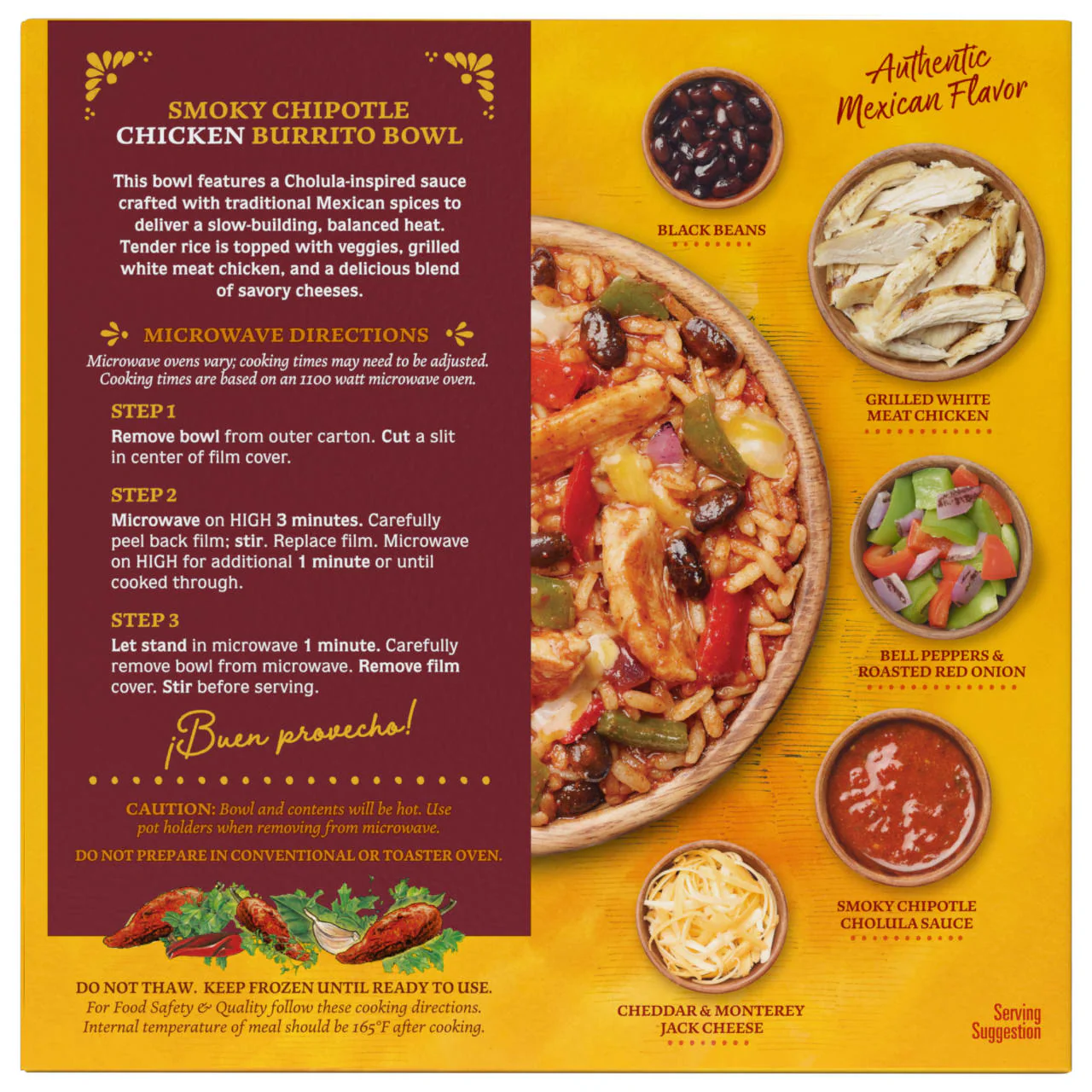 Cholula® Smoky Chipotle Chicken Frozen Burrito Bowl, 9 oz - Image 8