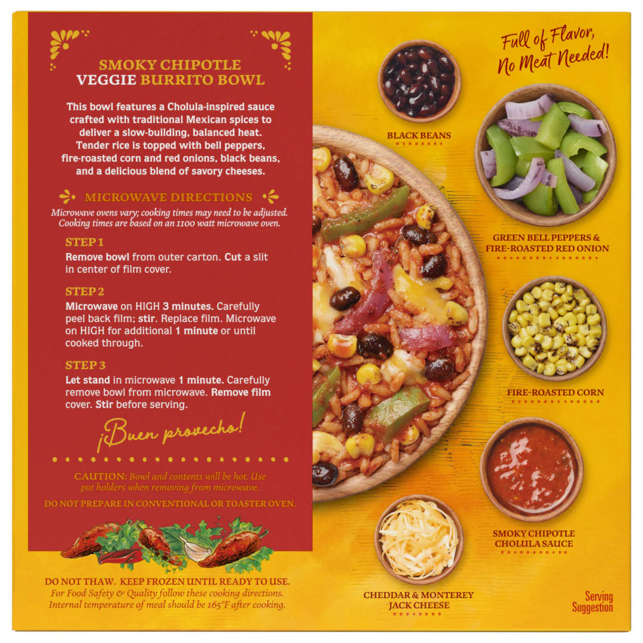 Cholula® Smoky Chipotle Veggie Frozen Burrito Bowl, 9 oz - Image 8
