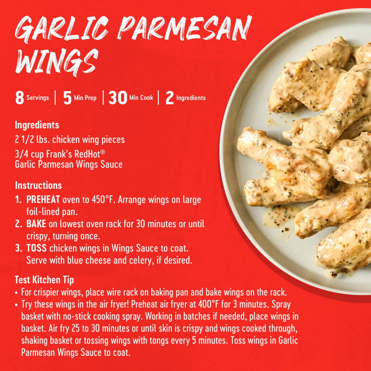 Frank's RedHot® Garlic Parmesan Wing Sauce, 12.0 fl oz - Image 7