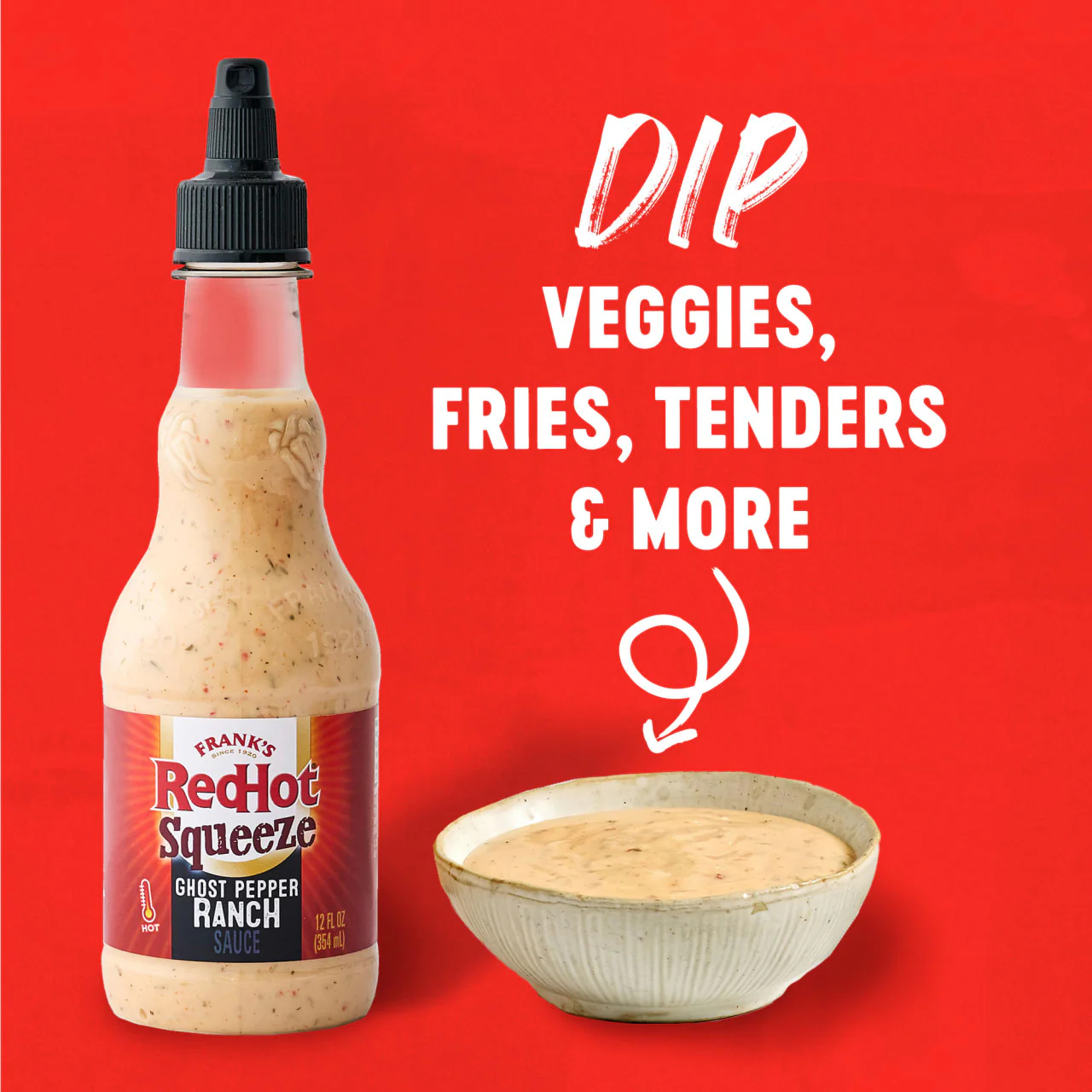 Frank's RedHot® Ghost Pepper Ranch Squeeze Sauce, 12.0 fl oz - Image 16
