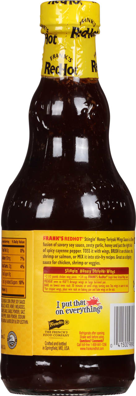 Frank's RedHot® Stingin' Honey Teriyaki Wing Sauce, 12 oz (2-Pack) - Image 10