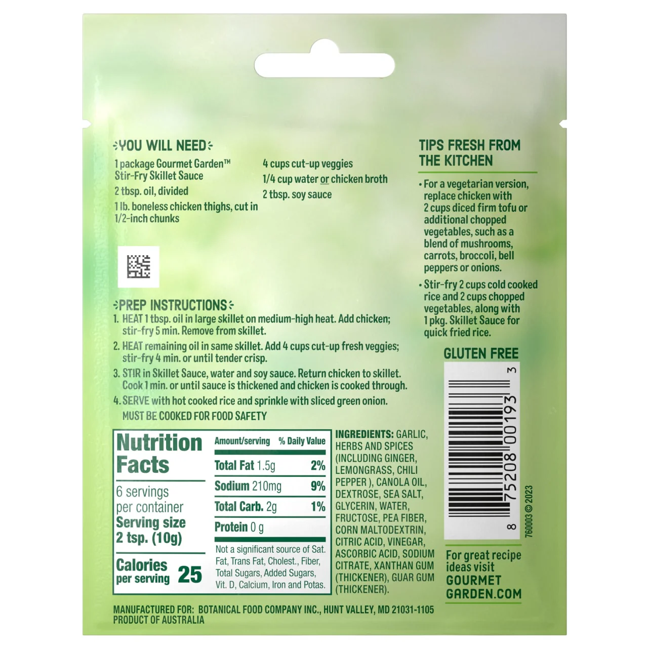Gourmet Garden™ Stir Fry Skillet Sauce, 2.12 oz - Image 7
