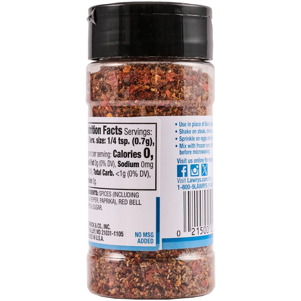 Lawry's® Colorful Coarse Ground Blend Seasoned Pepper, 2.25 oz - Image 8