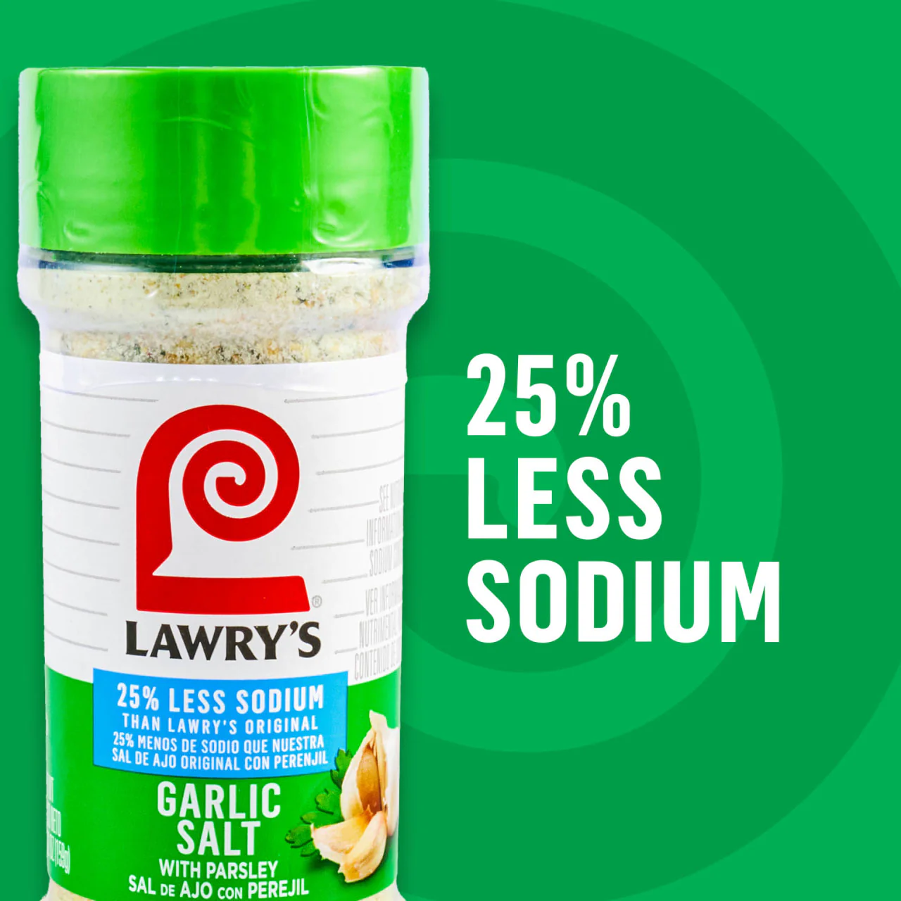 Lawry's® 25% Less Sodium Garlic Salt With Parsley, 5.62 oz - Image 15