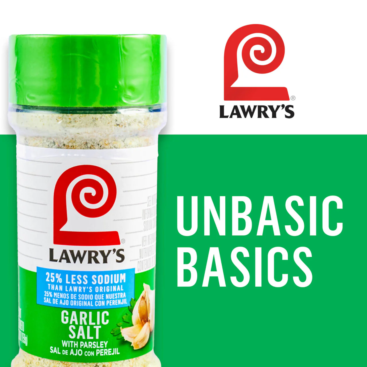 Lawry's® 25% Less Sodium Garlic Salt With Parsley, 5.62 oz - Image 21