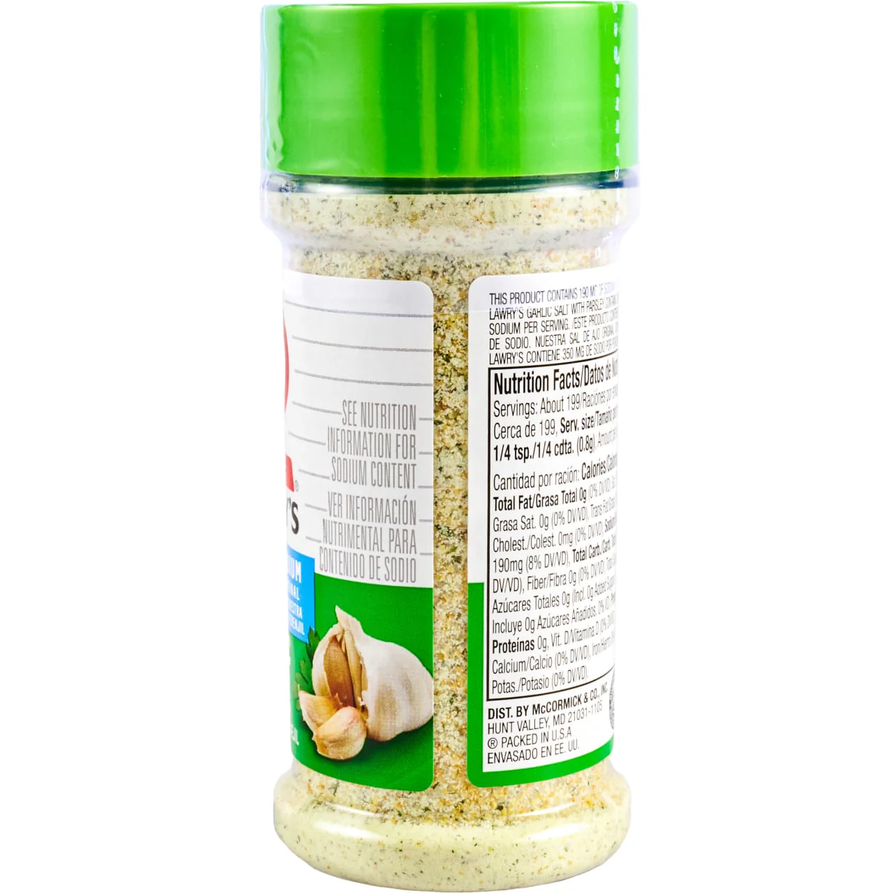 Lawry's® 25% Less Sodium Garlic Salt With Parsley, 5.62 oz - Image 24