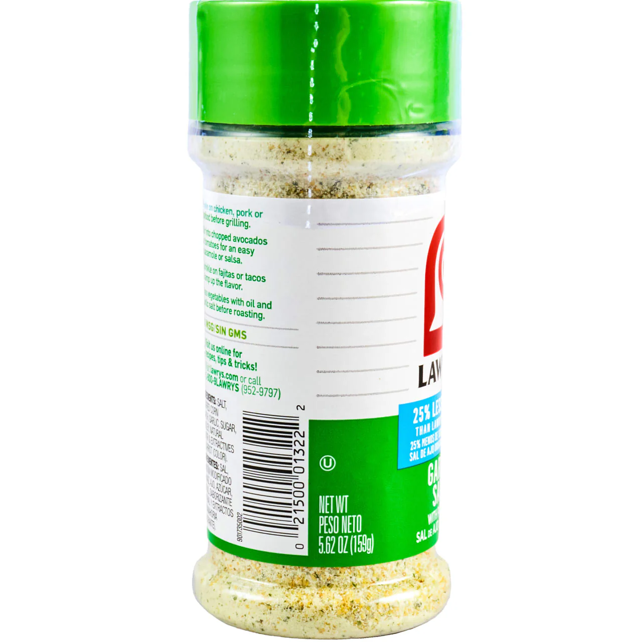 Lawry's® 25% Less Sodium Garlic Salt With Parsley, 5.62 oz - Image 25