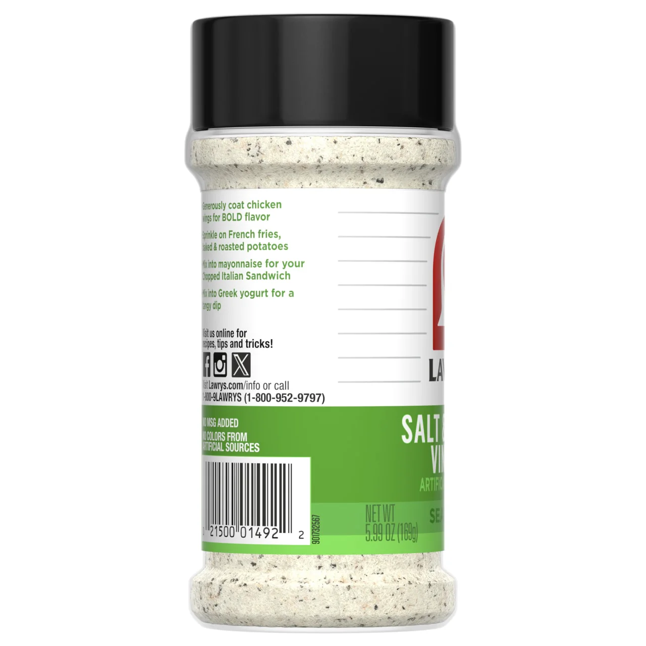Lawry's® Salt & Pepper Vinegar Artificially Flavored Seasoning, 5.99 oz - Image 12