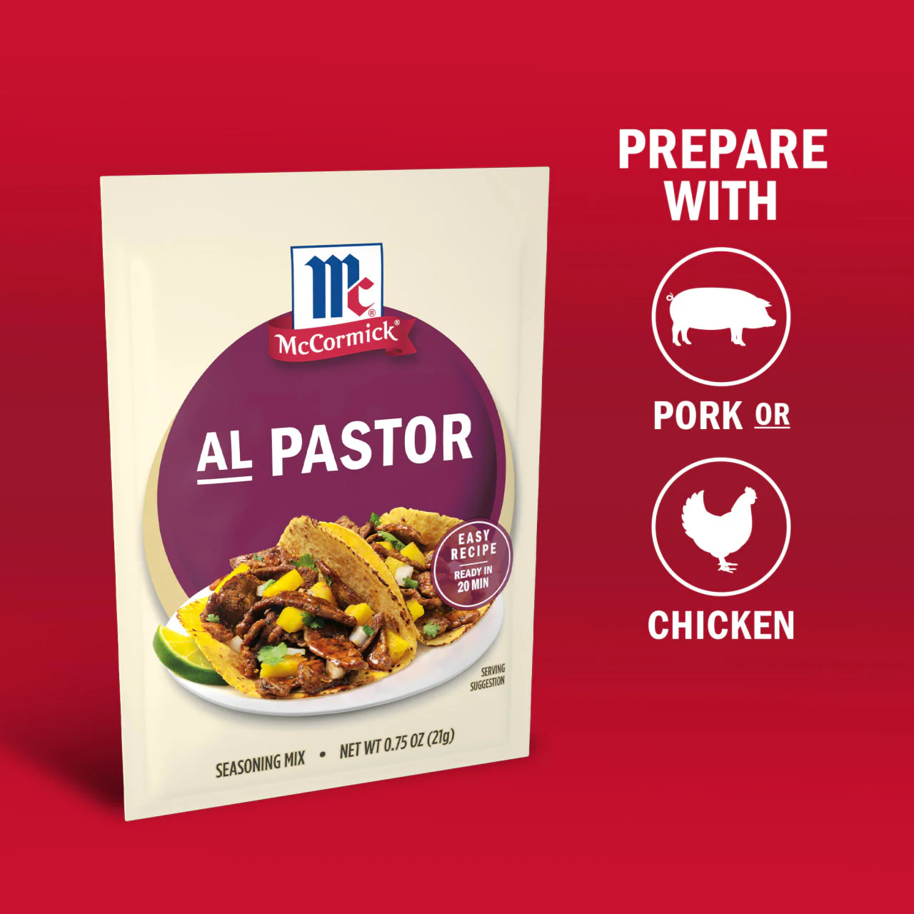 McCormick® Al Pastor Seasoning Mix, 0.75 oz (6-Pack) - Image 4