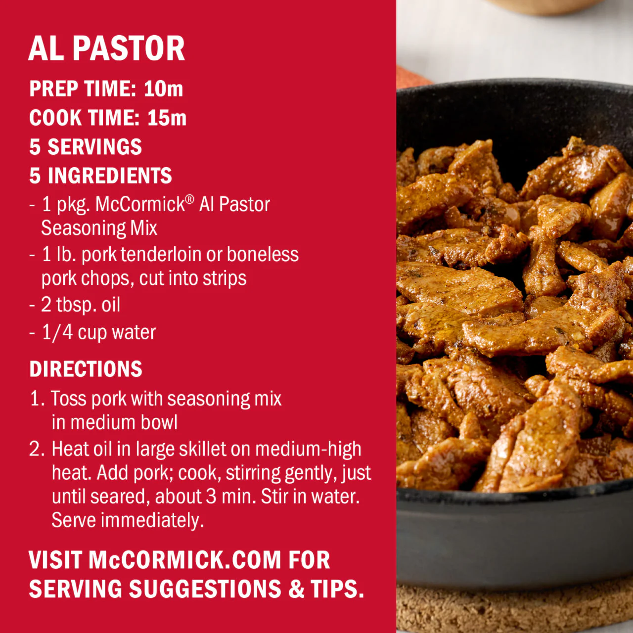 McCormick® Al Pastor Seasoning Mix, 0.75 oz (6-Pack) - Image 6