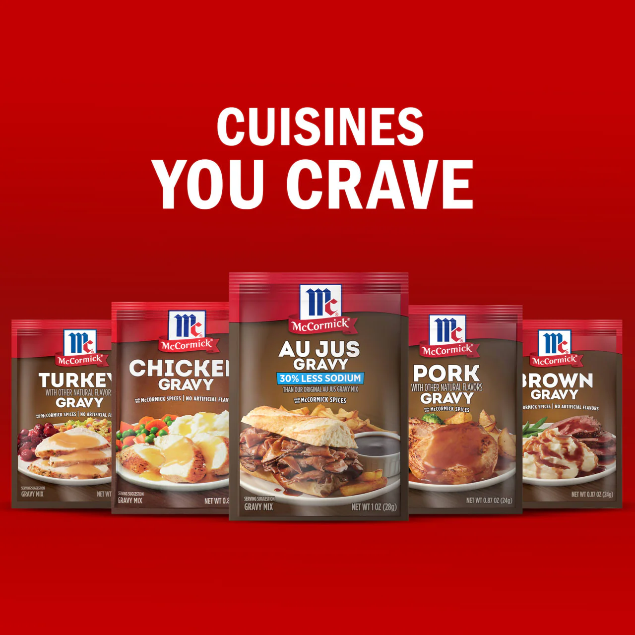 McCormick® Au Jus Gravy, 30% Less Sodium Gravy Mix, 1 oz - Image 12