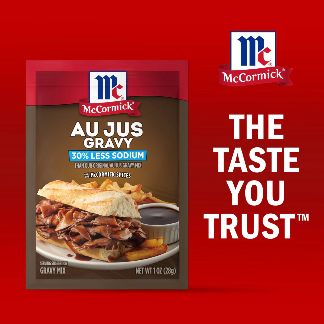 McCormick® Au Jus Gravy, 30% Less Sodium Gravy Mix, 1 oz - Image 19