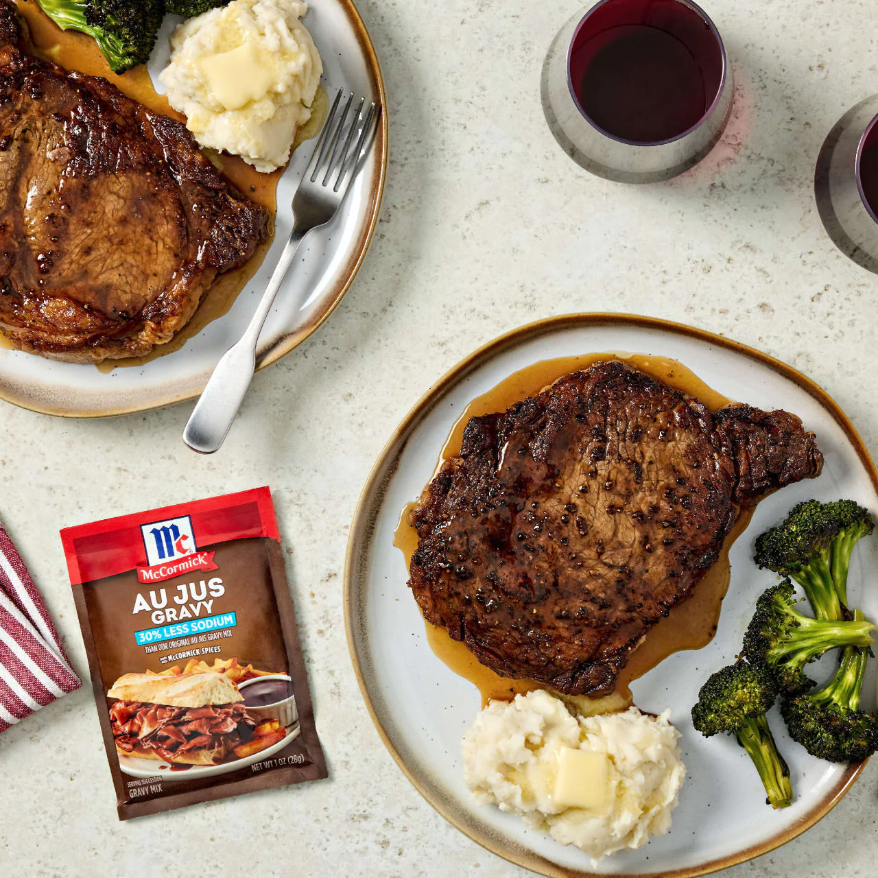 McCormick® Au Jus Gravy, 30% Less Sodium Gravy Mix, 1 oz - Image 2