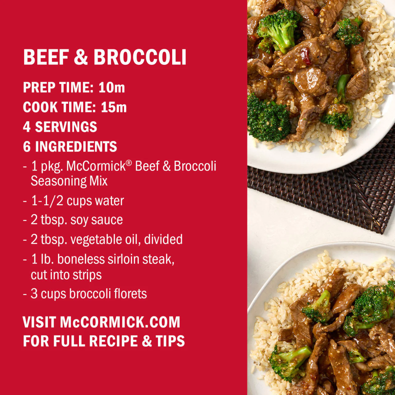 McCormick® Beef & Broccoli Seasoning Mix, 1.37 oz (6-Pack) - Image 6