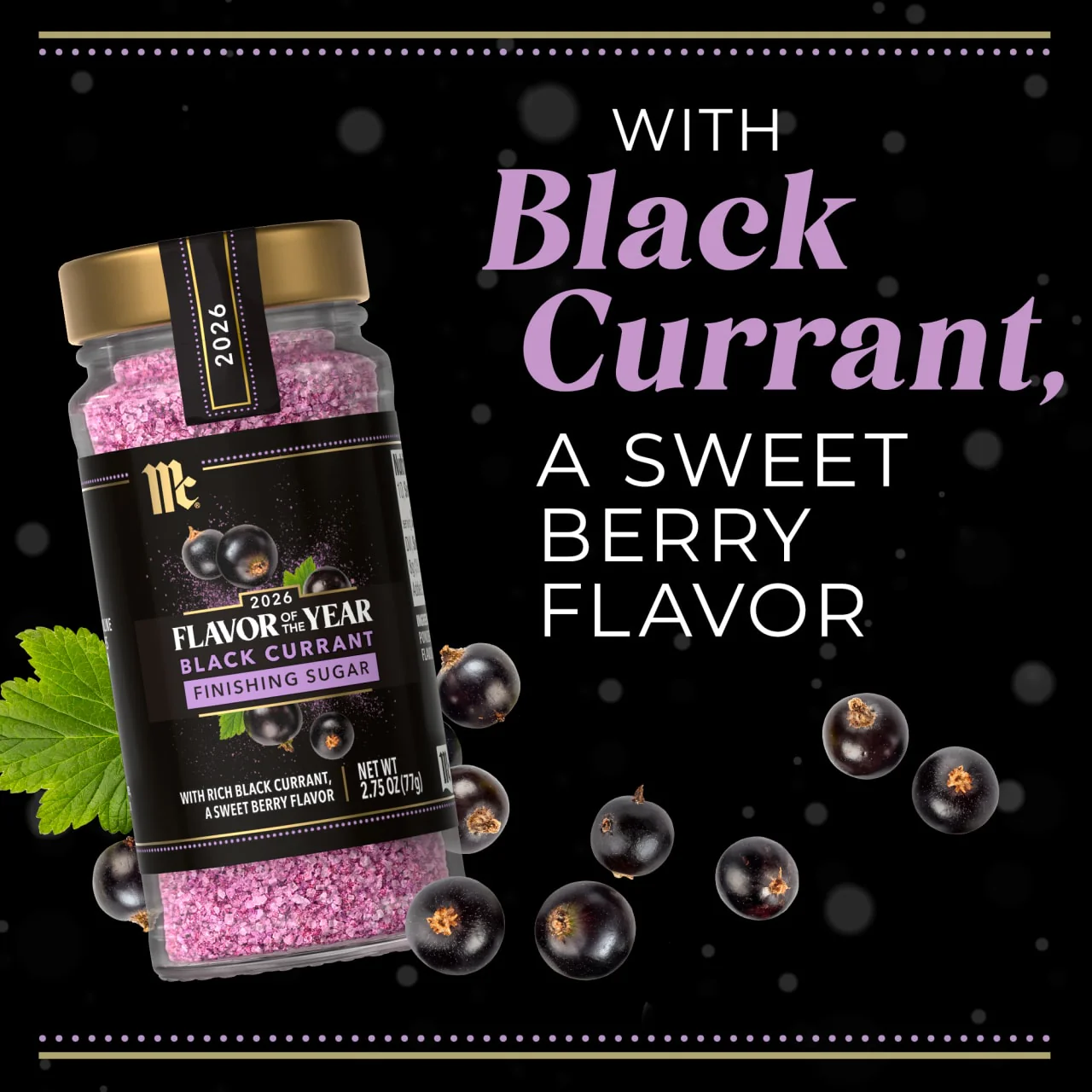 McCormick® Black Currant Finishing Sugar, 2.75 oz - Image 3