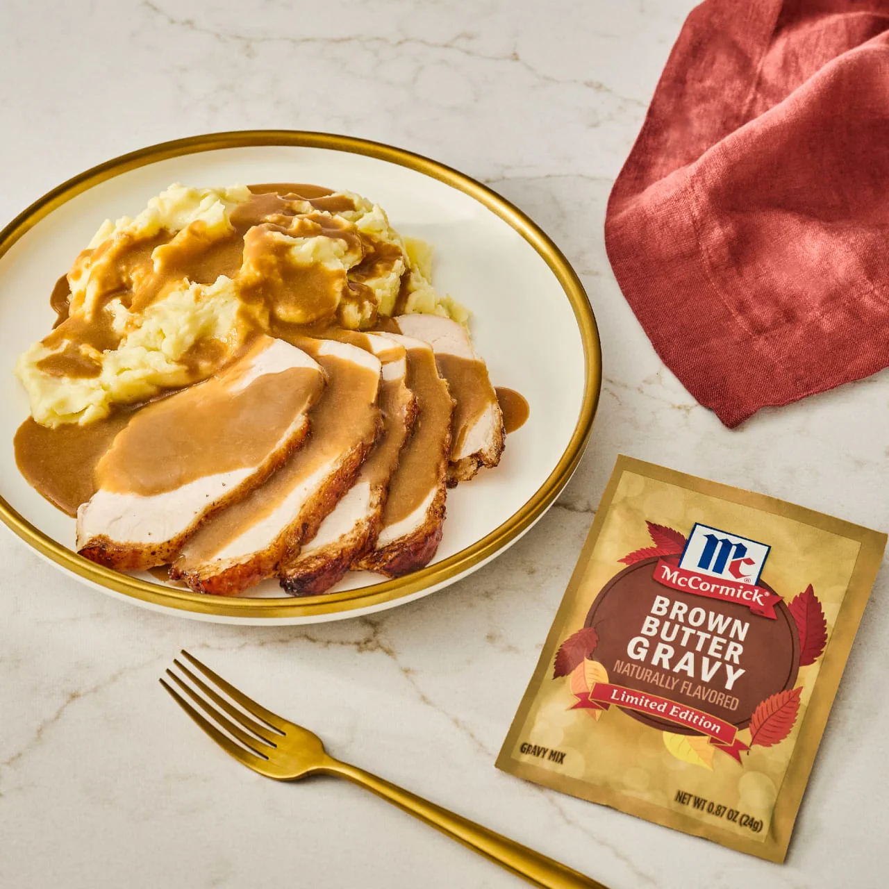 McCormick® Brown Butter Gravy Seasoning Mix, 0.87 oz (6-Pack) - Image 2