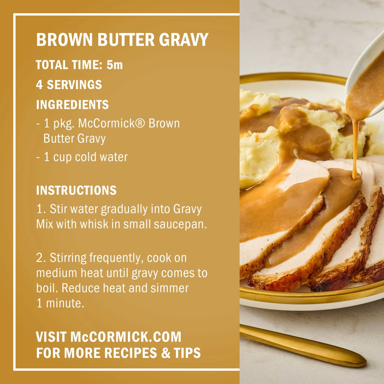 McCormick® Brown Butter Gravy Seasoning Mix, 0.87 oz (6-Pack) - Image 6