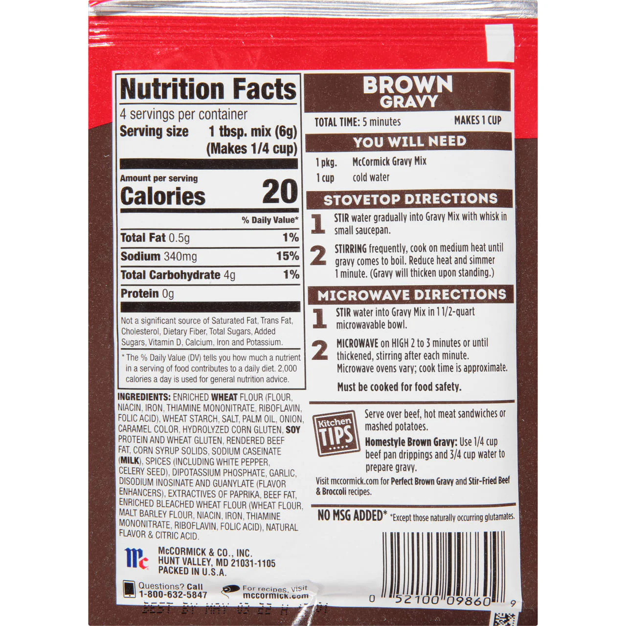 McCormick® Brown Gravy Mix, 0.87 oz (6-Pack) - Image 24