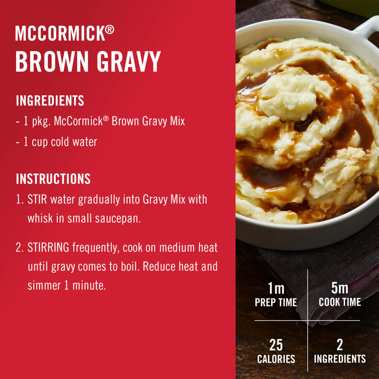 McCormick® Brown Gravy Mix, 0.87 oz (6-Pack) - Image 7
