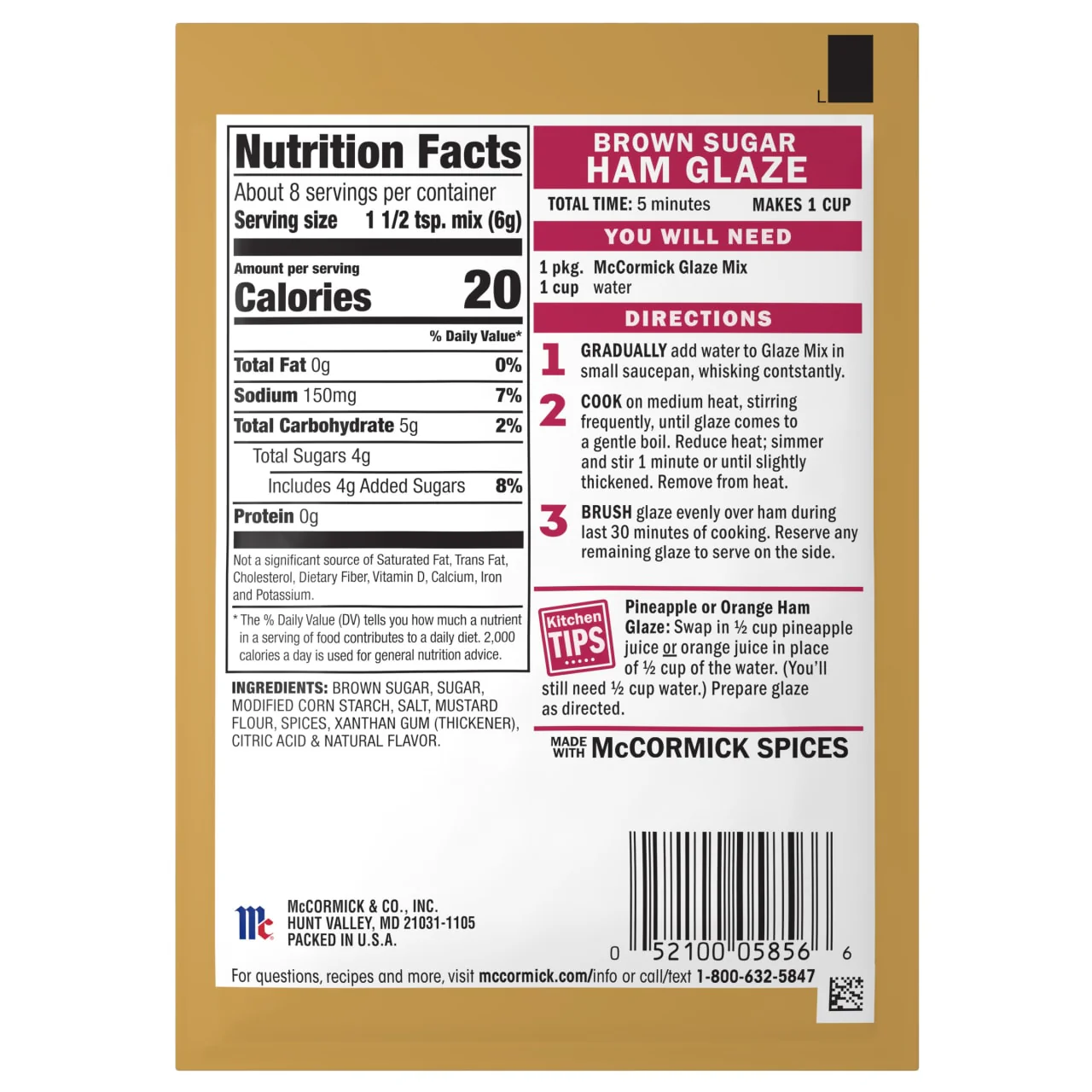 McCormick® Brown Sugar Glazed Ham Seasoning Mix, 1.75 oz (6-Pack) - Image 20