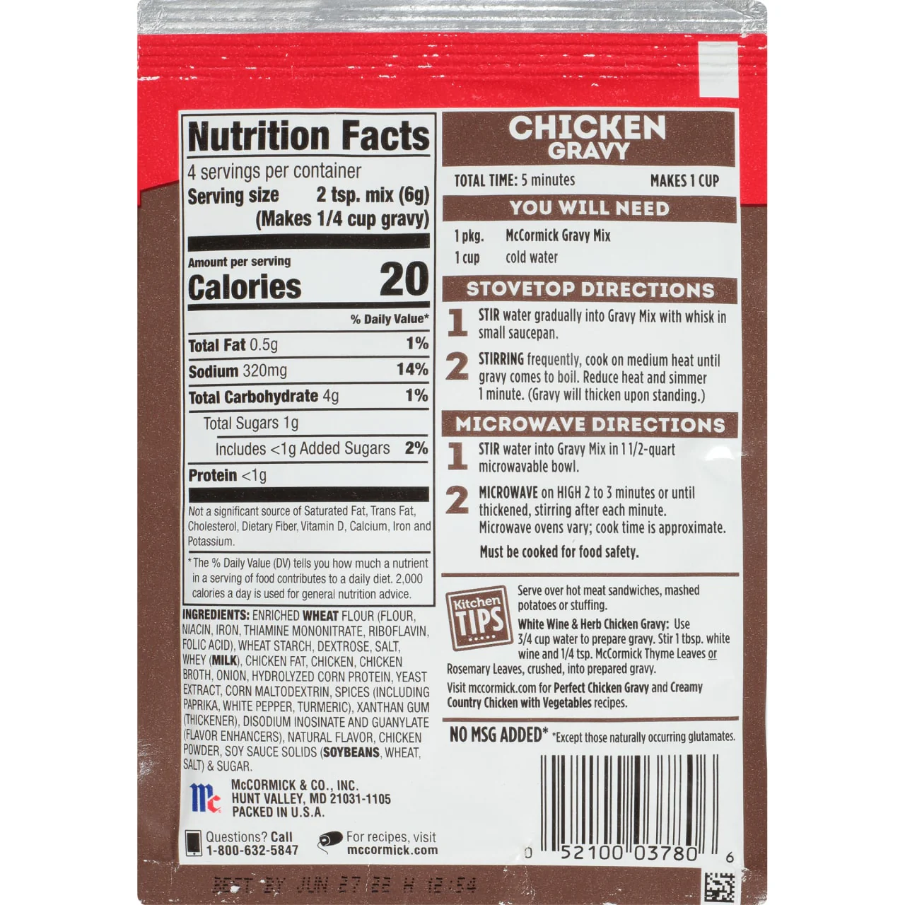 McCormick® Chicken Gravy Mix, 0.87 oz (6-Pack) - Image 21
