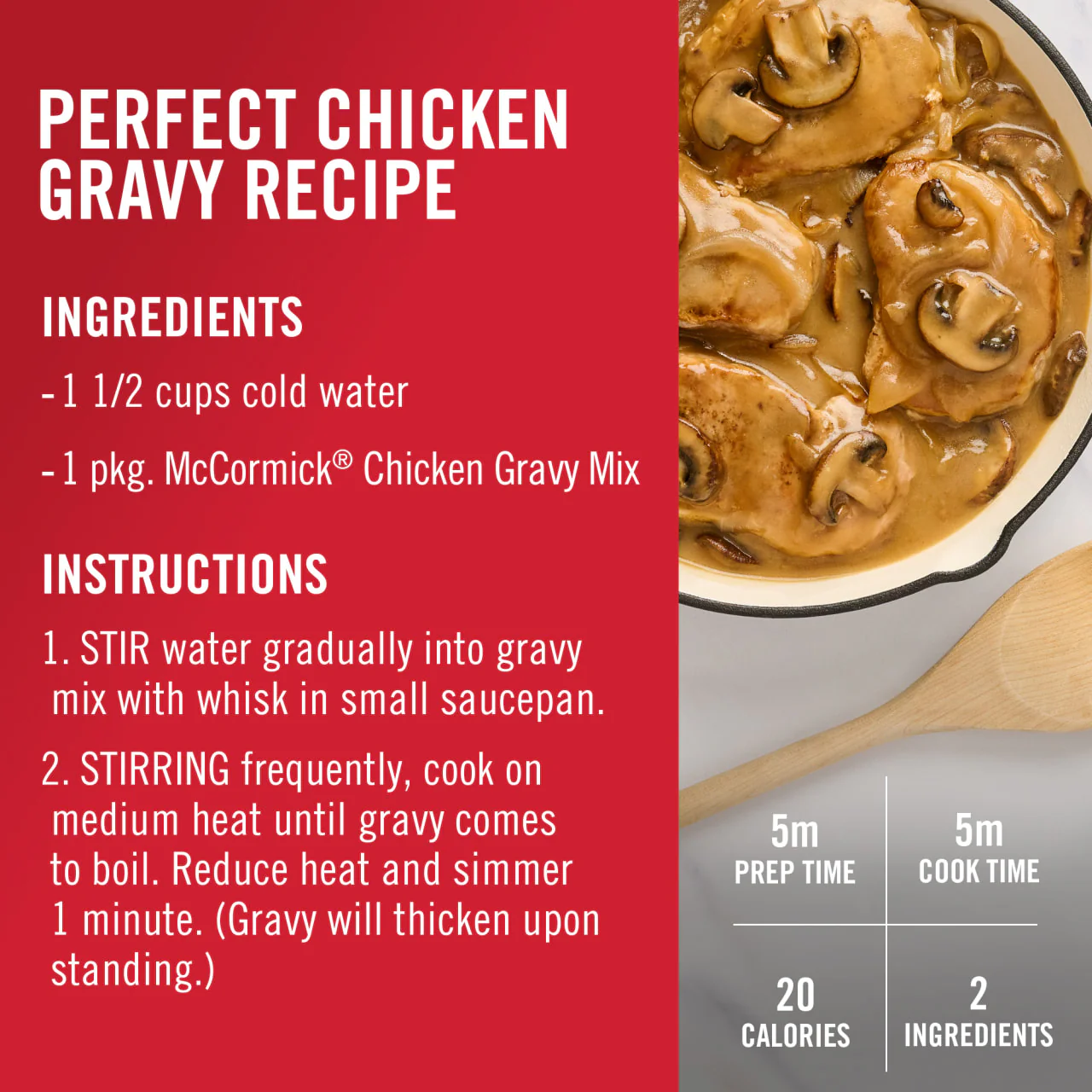 McCormick® Chicken Gravy Mix, 0.87 oz (6-Pack) - Image 6