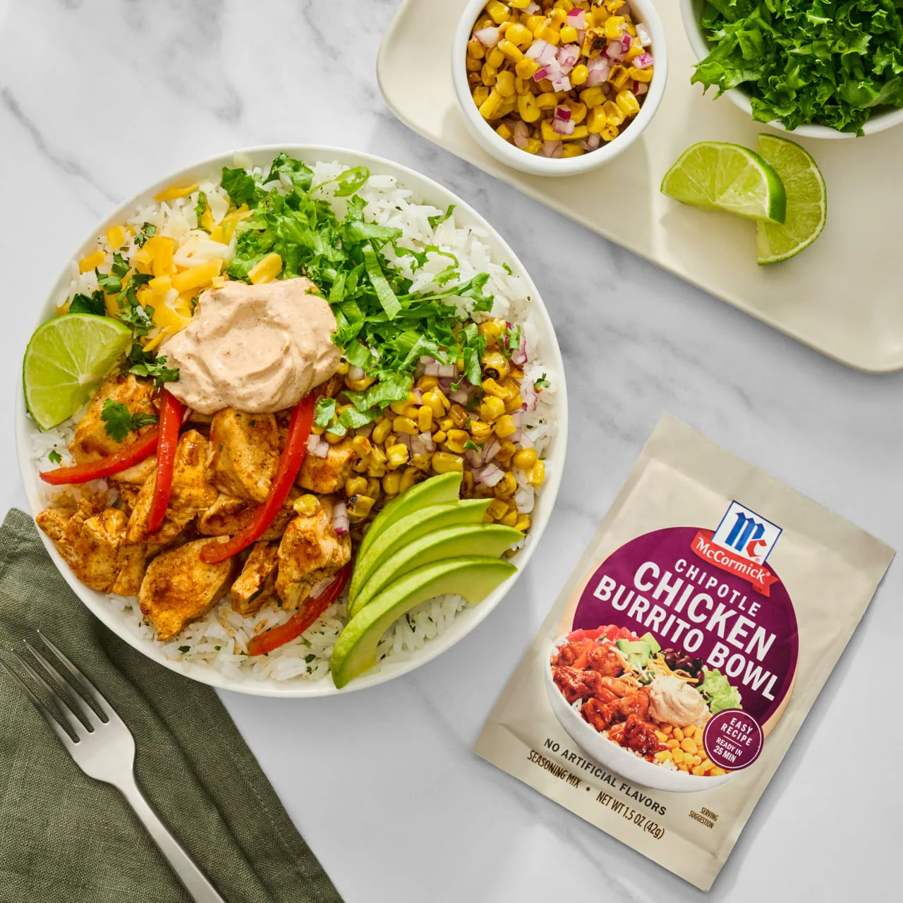 McCormick® Chipotle Chicken Burrito Bowl Seasoning Mix, 1.5 oz (6-Pack) - Image 2