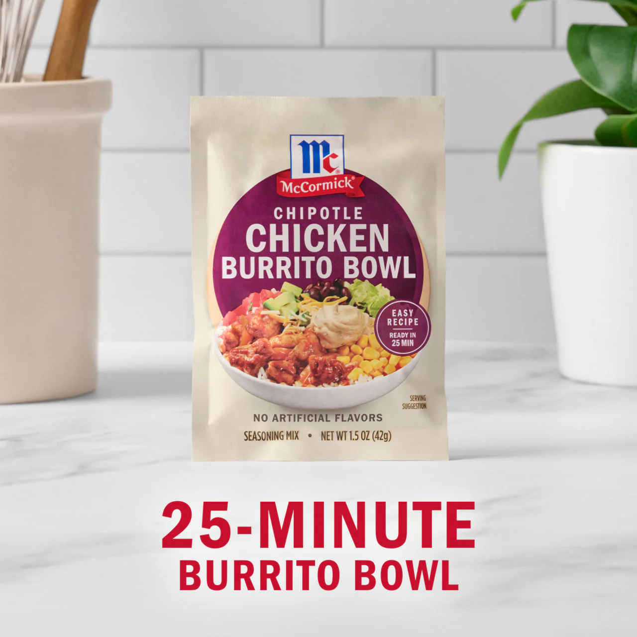 McCormick® Chipotle Chicken Burrito Bowl Seasoning Mix, 1.5 oz (6-Pack) - Image 3