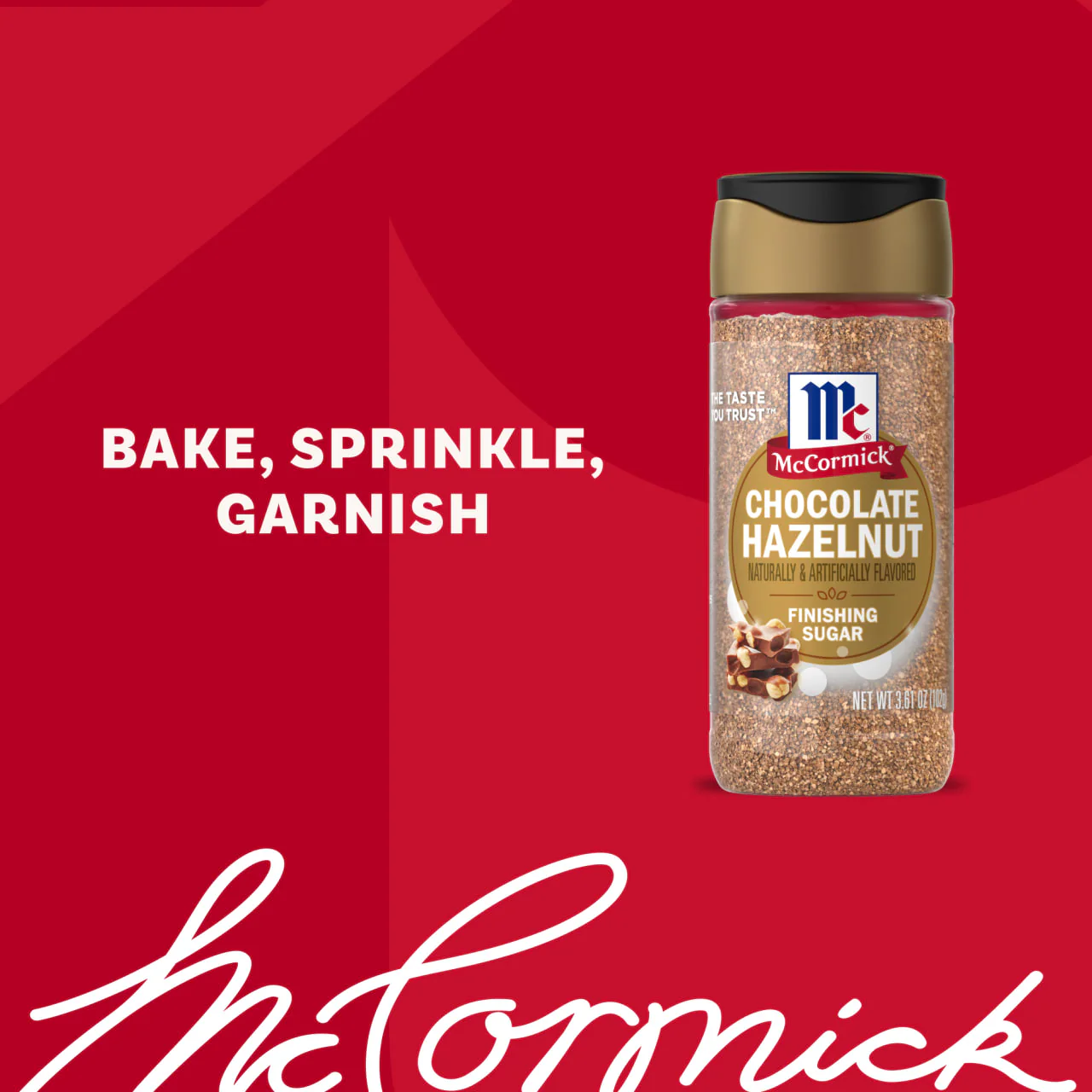McCormick® Chocolate Hazelnut Finishing Sugar, 3.610 oz - Image 3