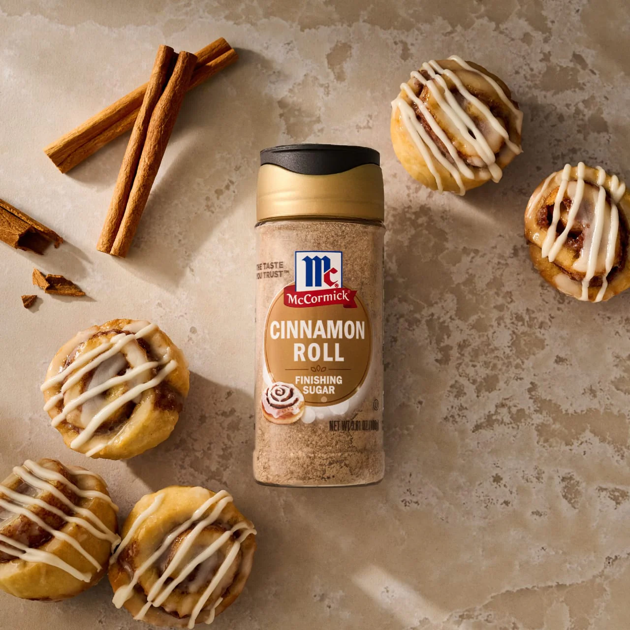 McCormick® Cinnamon Roll Finishing Sugar, 3.81 oz - Image 7