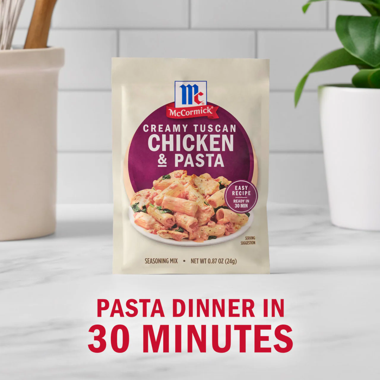 McCormick® Creamy Tuscan Chicken & Pasta Seasoning Mix, 0.87 oz (6-Pack) - Image 3