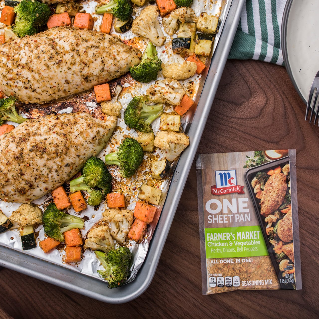 McCormick® Farmer's Market Chicken & Vegetables One Sheet Pan Seasoning Mix, 1.25 oz (6-Pack) - Image 6
