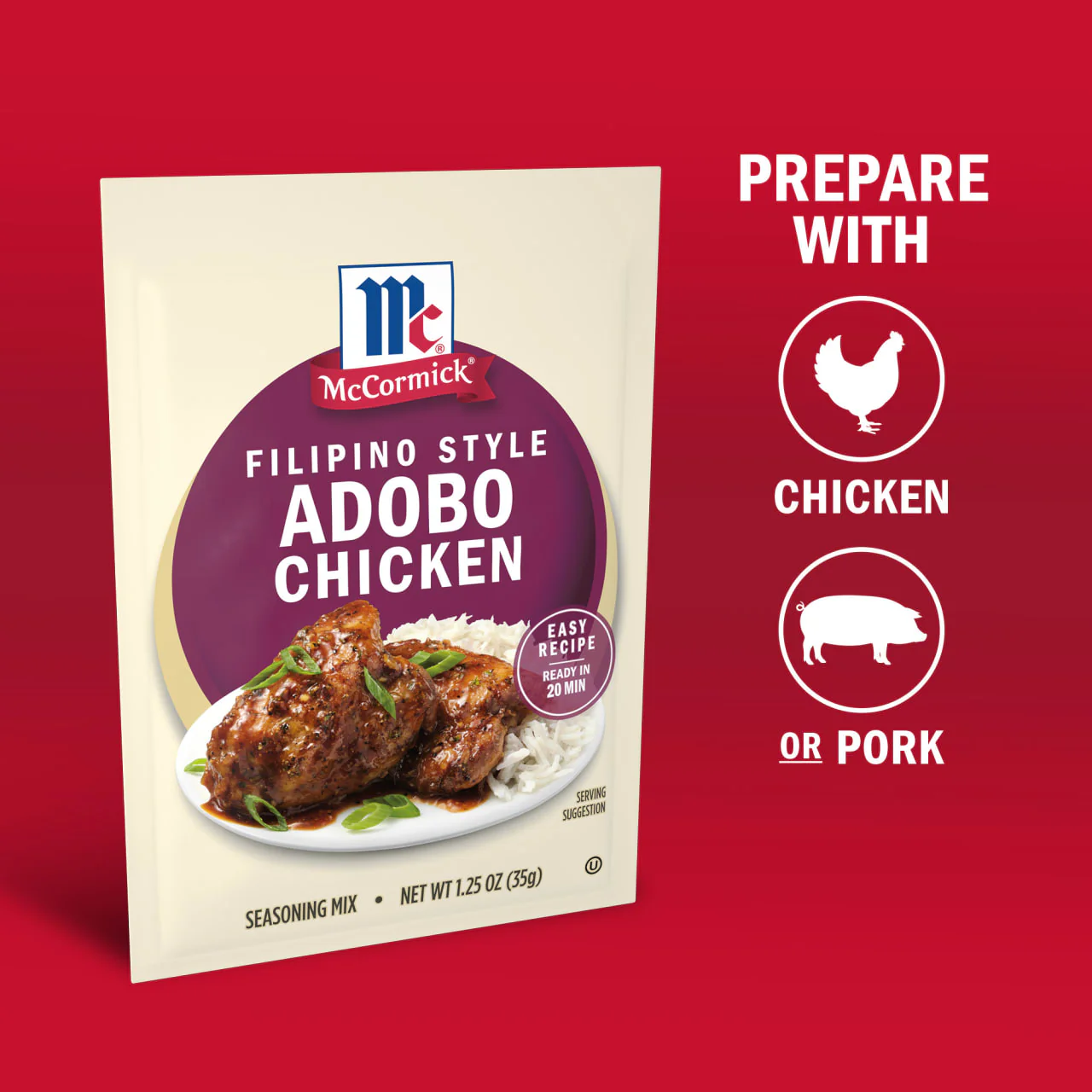 McCormick® Filipino Style Adobo Chicken Seasoning Mix, 1.25 oz (6-Pack) - Image 15