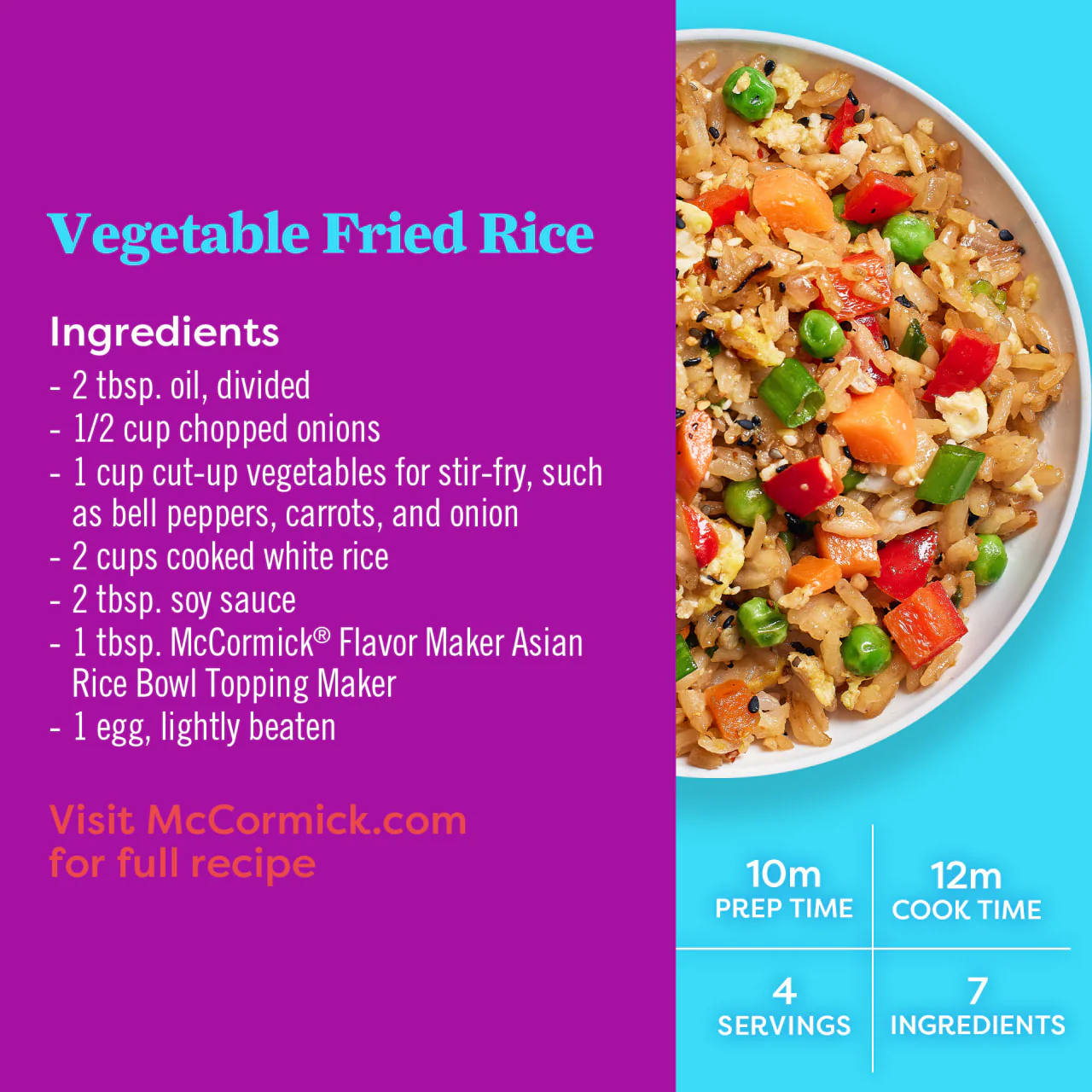 McCormick® Flavor Maker Asian Rice Bowl Topping Seasoning, 2.5 oz - Image 6