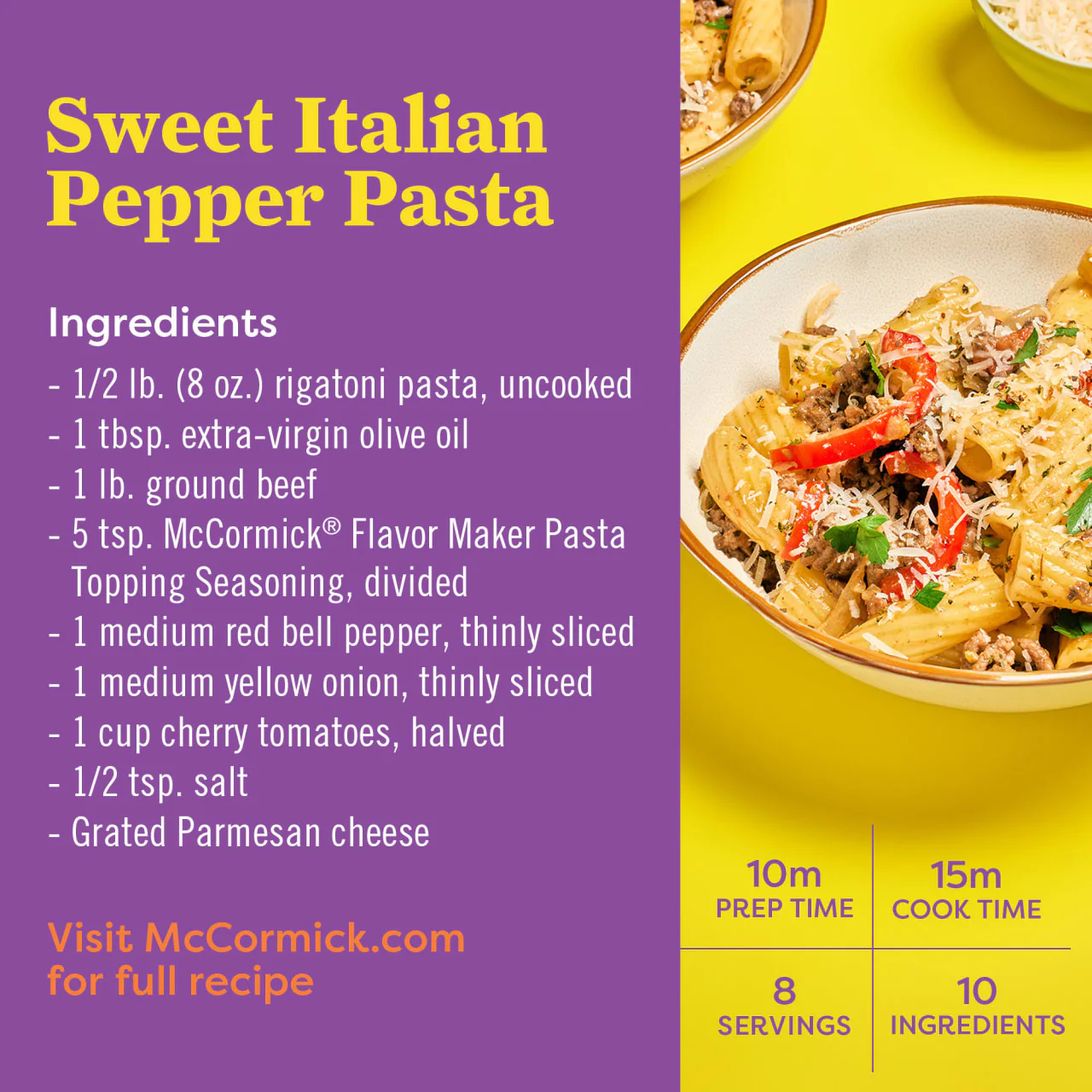 McCormick® Flavor Maker Pasta Topping Seasoning, 2.5 oz - Image 6