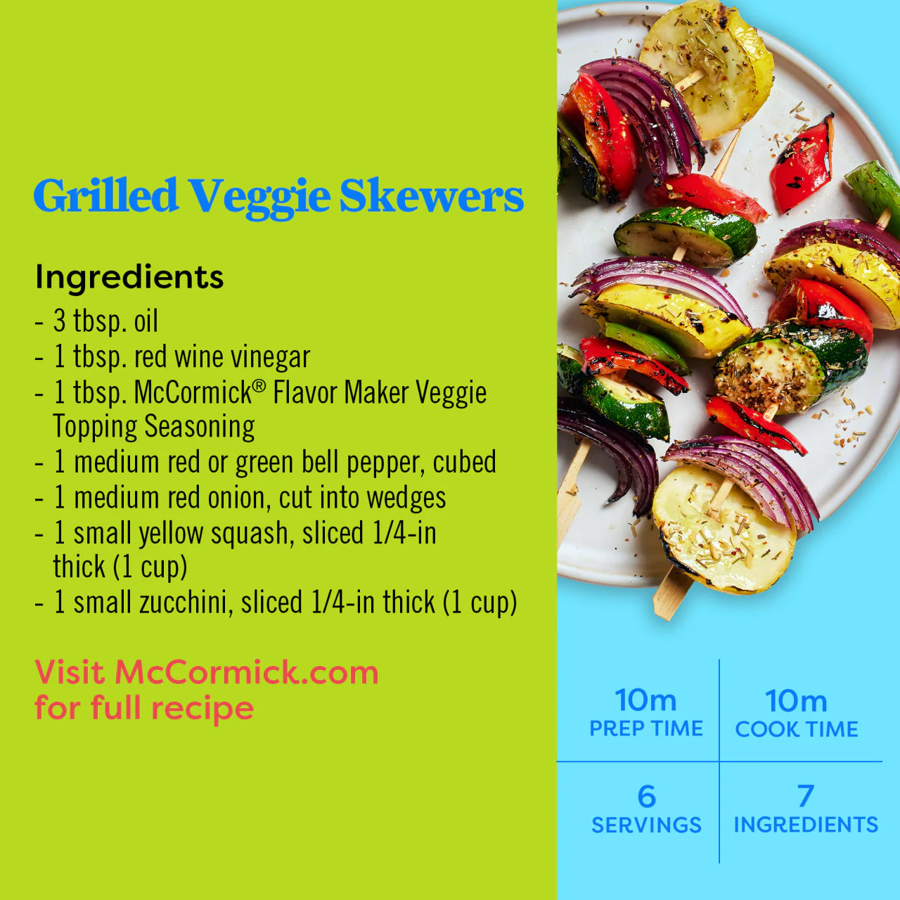 McCormick® Flavor Maker Veggie Topping Seasoning, 2.75 oz - Image 6