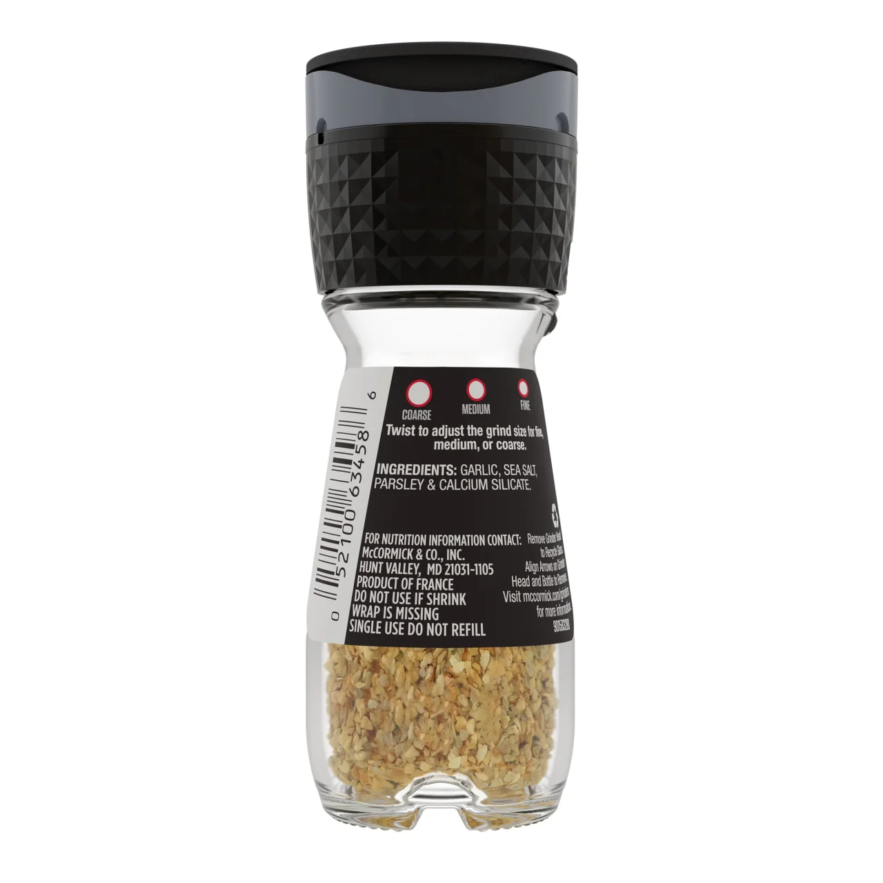 McCormick Garlic Sea Salt Grinder, 1.58 OZ - Image 8