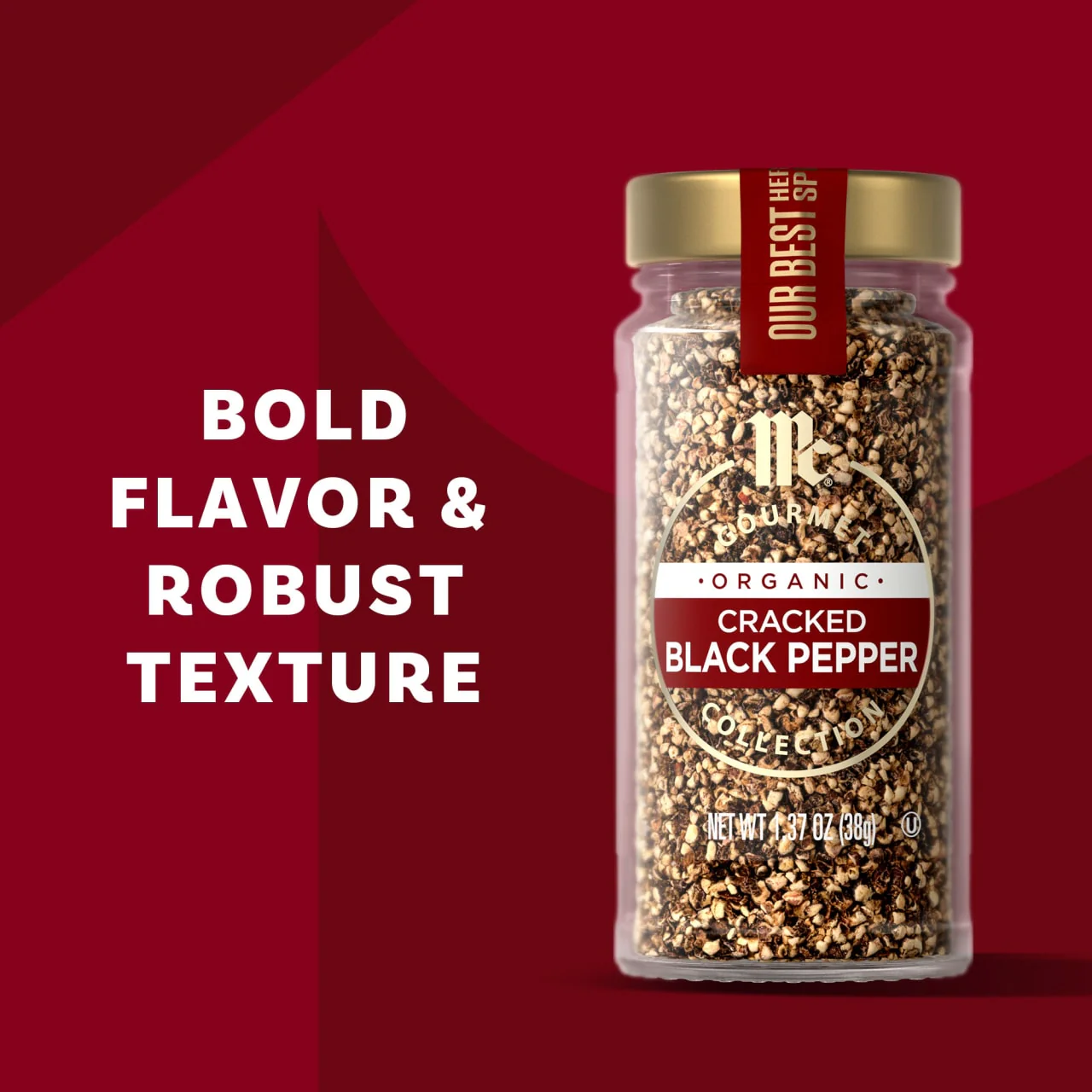McCormick Gourmet™ Organic Cracked Black Pepper, 1.37 oz - Image 4