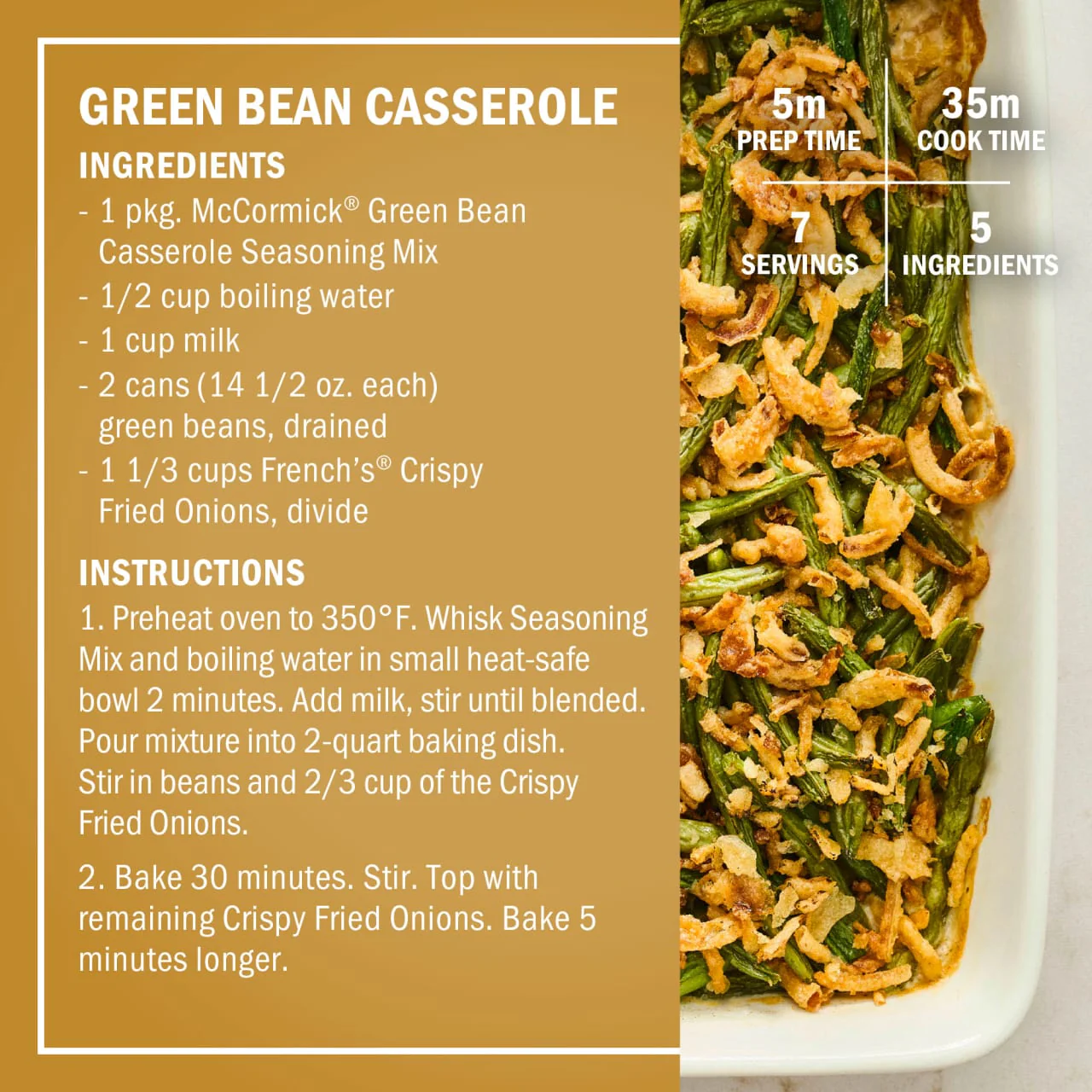 McCormick® Green Bean Casserole Seasoning Mix, 1.25 oz (6-Pack) - Image 6