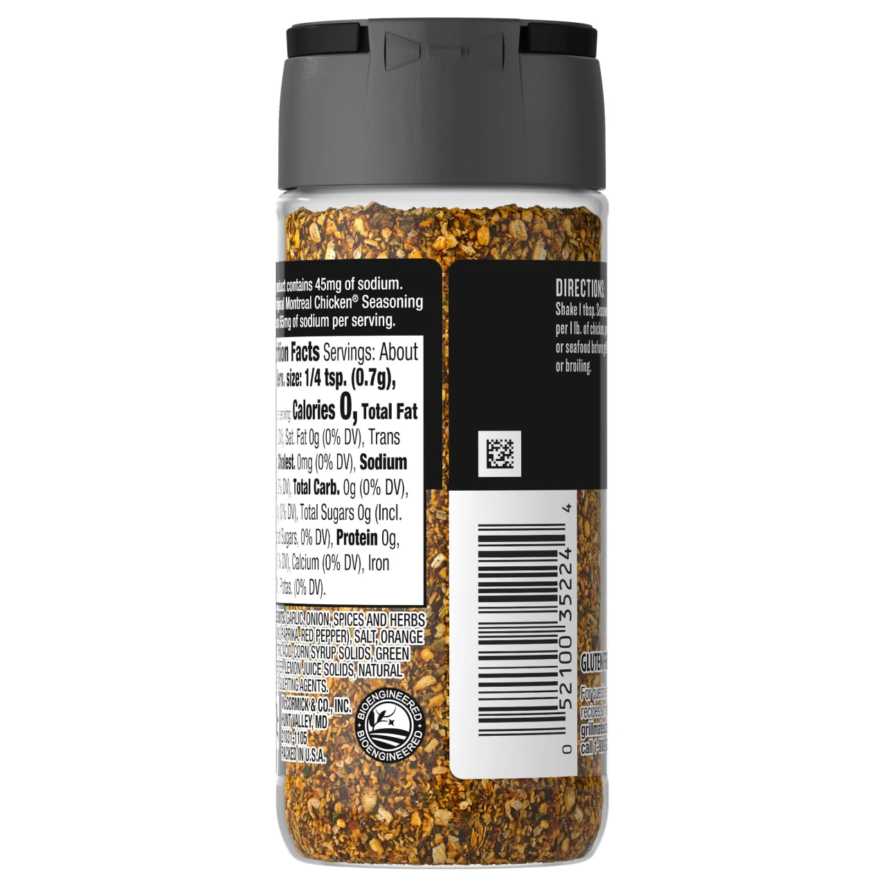 McCormick® Grill Mates® 25% Less Sodium Montreal Chicken Seasoning, 2.87 oz - Image 7