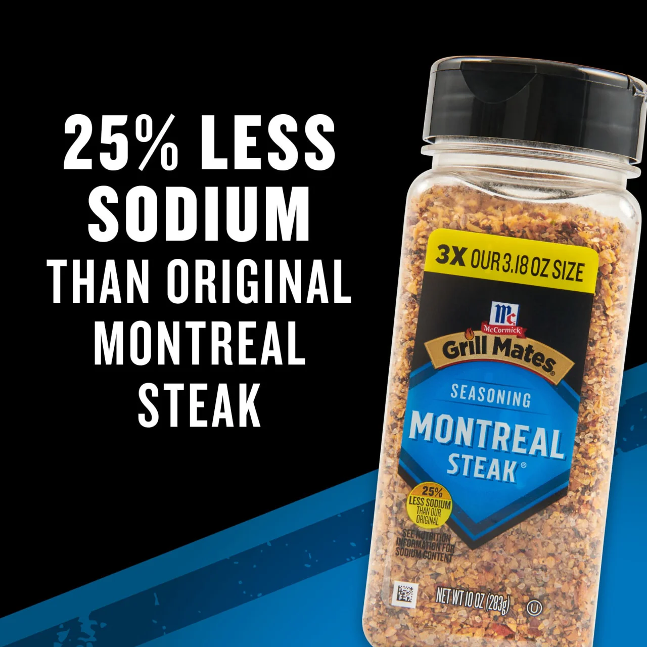 McCormick® Grill Mates® 25% Less Sodium Montreal Steak Seasoning, 10 oz - Image 3