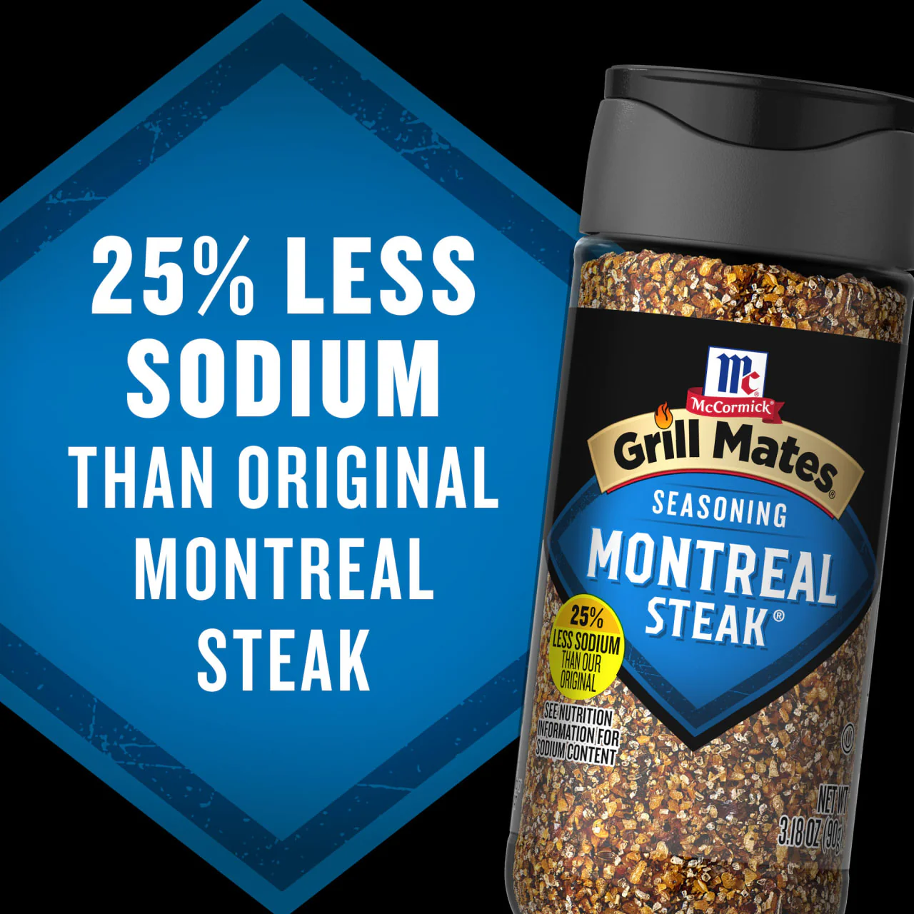 McCormick® Grill Mates® 25% Less Sodium Montreal Steak Seasoning, 3.18 oz - Image 13