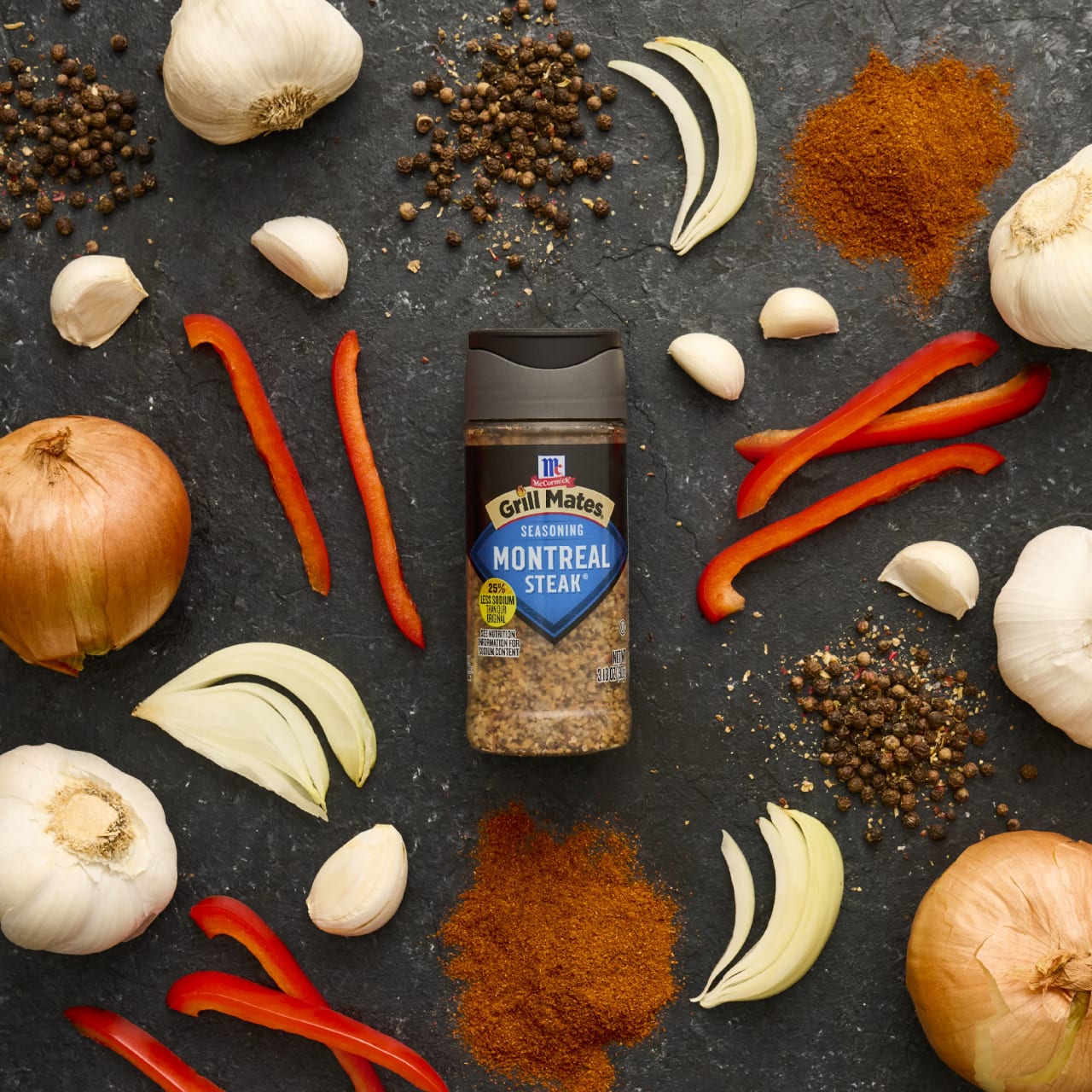 McCormick® Grill Mates® 25% Less Sodium Montreal Steak Seasoning, 3.18 oz - Image 7