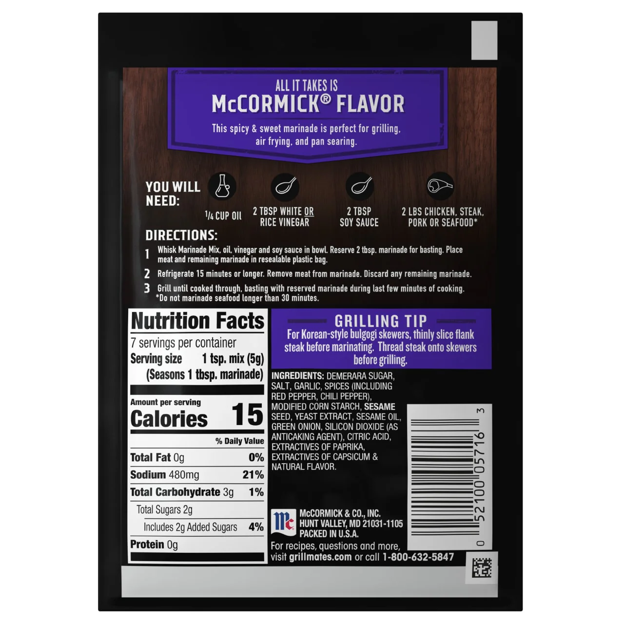 McCormick® Grill Mates® Asian BBQ Marinade Mix, 1.25 oz (6-Pack) - Image 19