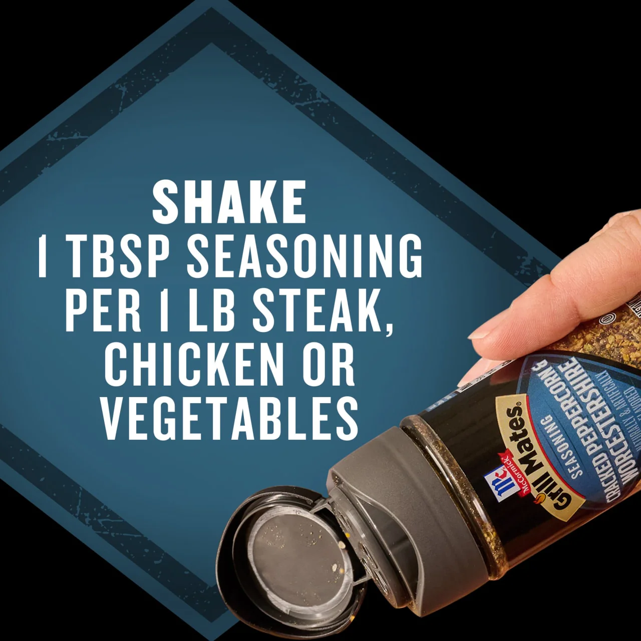 McCormick® GRILL MATES® Cracked Peppercorn & Worcestershire Seasoning, 2.75 oz - Image 18